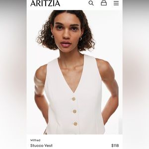 Aritzia Cream crop vest